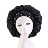 Nouvellement Satin Bonnet de nuit strass Bonnet de couchage femmes chapeau nuit soins des cheveux Salon douche maquillage bandeau musulman Hijab couvre-tête
