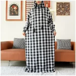 Dernier Ramadan femmes Abaya deux chapeaux dubaï turquie Islam vêtements de prière ponçage coton tissu robes Islam femmes robe caftan