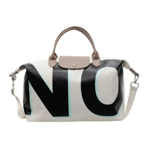 Sac à main en toile pour femmes, large bandoulière, sens haut de gamme, niche double face lettre simple épaule aisselle fourre-tout