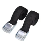 Ceinture d&rsquo;arrimage à boucle noire de 40cm, 2 pièces, sac à bagages de voiture, sangles de chargement pour voiture moto, boucle en métal, corde de remorquage, ceinture à cliquet solide