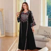 robe musulmane élégante culture moyen orient vêtements pour toutes les saisons dubaï femmes à manches longues abaya brodé diamant robe