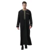 vêtements islamiques musulmans hommes jubba thobe imprimé fermeture éclair kimono longue robe saoudienne musulman porter abaya caftan islam dubaï robe arabe
