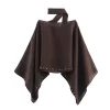 mujer clouté écharpe cape femmes chauve souris à manches larges poncho cape femmes mode vacances capes de femme vêtements d'extérieur cape manteau femmes
