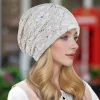 chapeau turban en dentelle respirante pour femme, casquettes hijab fines, écharpe de sauna à fleurs élastiques à la mode, bonnet de sommeil doux et confortable, printemps et été