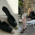 Sandales élégantes à talons hauts pour femmes, chaussures Parker sexy fermées, chaussures d&rsquo;été à bride arrière pointues, chaussures provoqué pour dames, mode