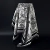 nouveau foulard en soie 90 foulard carré haut de gamme sens pour les femmes polyvalent mode fausse soie écharpe légère luxe professionnel foulard h