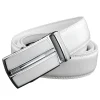 Ceinture blanche élégante pour hommes et femmes – Cuir véritable, boucle automatique, 3,5 cm pour jeans