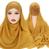 Hijabs instantanés en mousseline de soie, écharpe avec capuchons en Jersey croisé, Bonnet, Design de marque, écharpe musulmane pour femmes, sous-écharpe islamique Hijabs instantanés en mousseline de soie, écharpe avec capuchons en Jersey croisé, Bonnet, Design de marque, écharpe musulmane pour femmes, sous-écharpe islamique