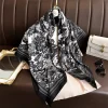 Foulards à fleurs léopard pour femmes, petit foulard carré, sac de cou Snood, hijab, marque de créateur de luxe, mode, 90x90cm Foulards à fleurs léopard pour femmes, petit foulard carré, sac de cou Snood, hijab, marque de créateur de luxe, mode, 90x90cm