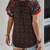 chemisiers d'été à imprimé floral pour femmes, mode col en v, manches courtes, style boho plage, hauts décontractés, chemise élégante, nouvelles femmes