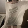 T-shirts amples pour femmes, motif de lettres, Design Simple, Style coréen, vêtements d&rsquo;été fins assortis avec tout, hauts pour jeunes étudiants, nouvelle tendance