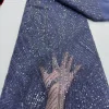 tissu africain en dentelle de haute qualité, tissus au mètre, paillettes, tulle, robes de mariée, broderie, maille, tissu, 5 yards, dernière collection 2025