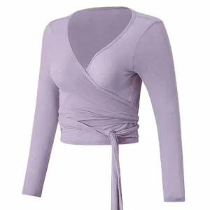 Vêtements de Yoga pour femmes, avec bretelles croisées, haut de sport ajusté, Fitness à manches longues et beaux vêtements de Pilates