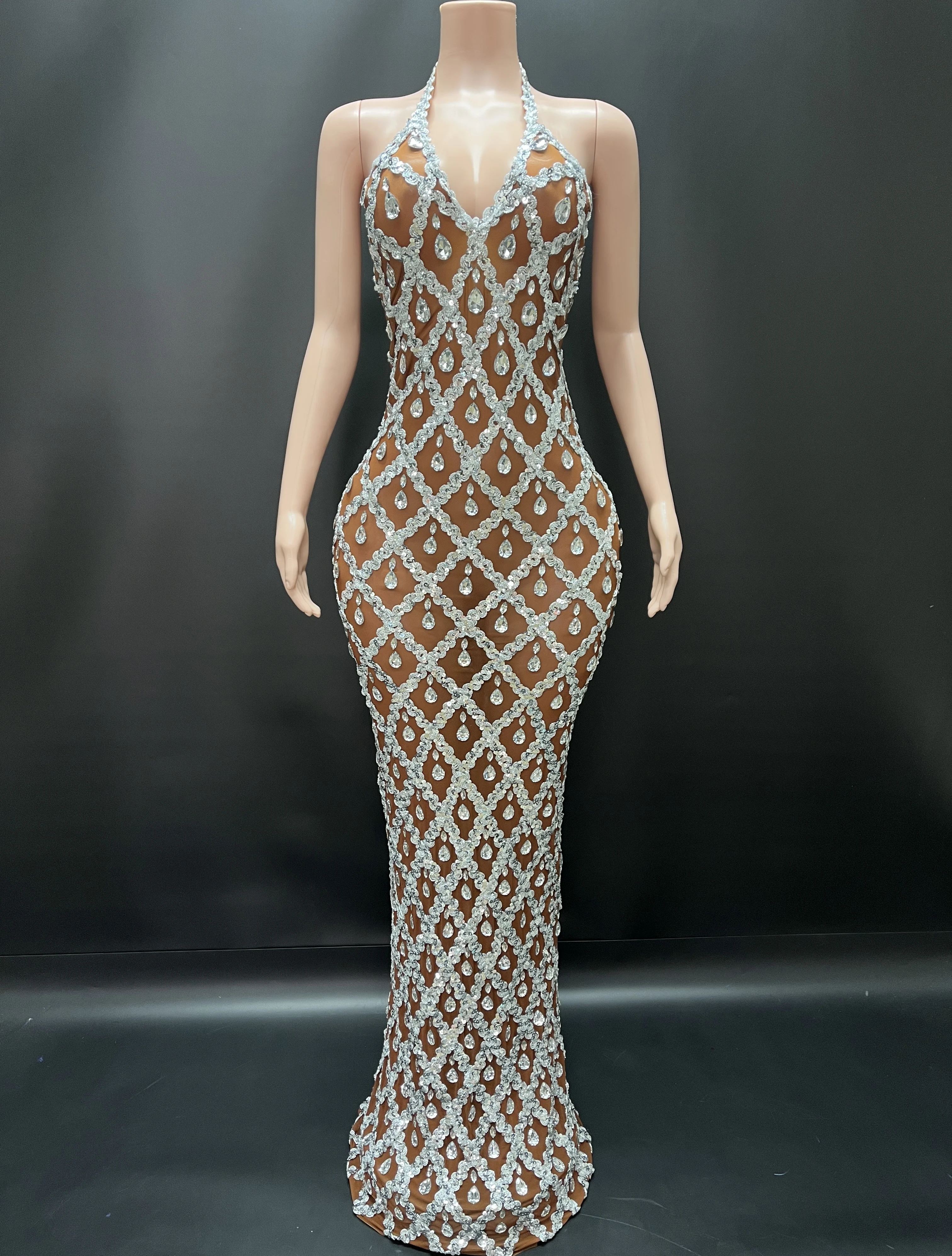 Robe de Soirée Longue en Clip de Luxe pour Femme, Tenue de ixd'Anniversaire, Boîte de Nuit, à la Mode, KLE