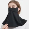 voile facial respirant en soie glacée pour femmes, demi masque résistant aux uv avec couvre yeux et cou, idéal pour l'été, protection solaire en plein air