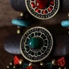 collier pendentif en pierre naturelle de style bohème, bijou créatif en métal tibétain et argenté, idéal comme cadeau