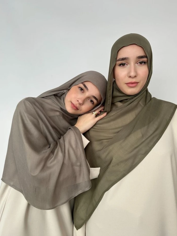 2 pièces ensemble modal hijab avec capuchon intérieur rayonne coton hijabs pour femmes plaine écharpe châles grande taille foulard islamique turban bandeau