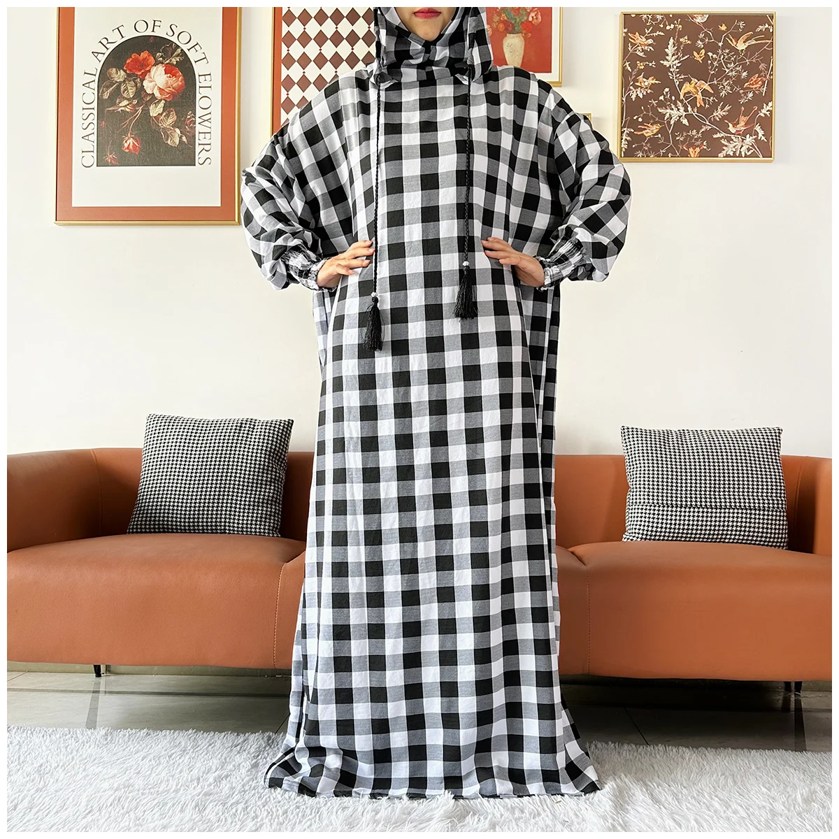 dernier ramadan femmes abaya deux chapeaux dubaï turquie islam vêtements de prière ponçage coton tissu robes islam femmes robe caftan