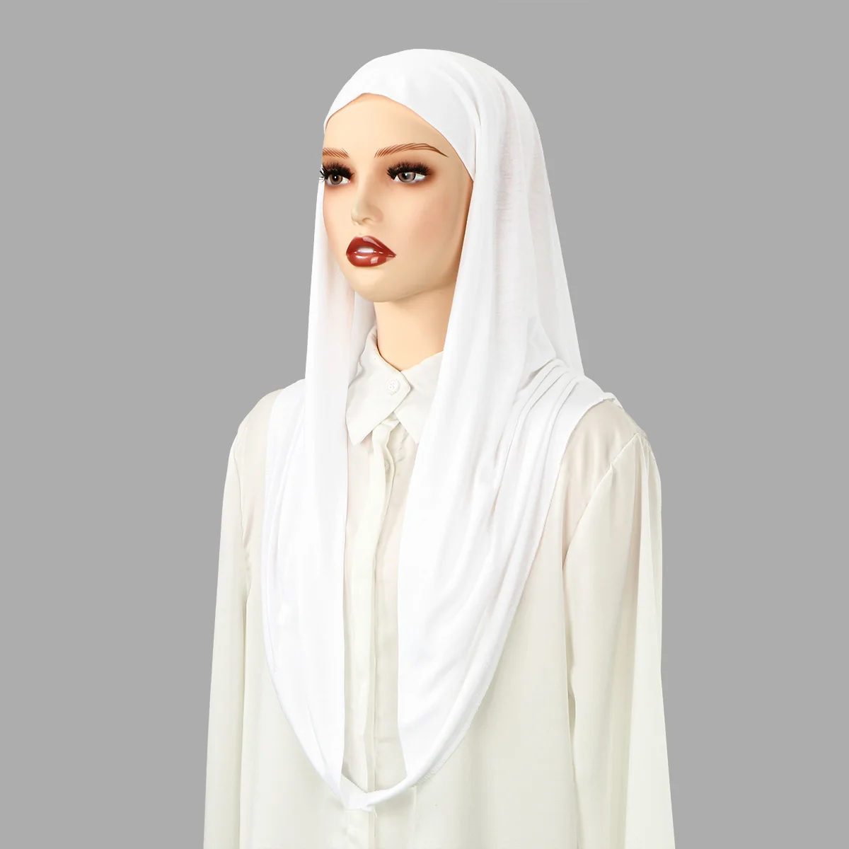 vente chaude ins maillot souple écharpe hijab instantanée pour les femmes musulmanes couleur unie prêt à porter hijab sport sous écharpe chapeaux