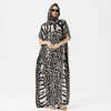 Robe Maxi d&rsquo;été bohème pour femmes, imprimé léopard, en soie, surdimensionnée, vêtements pour femmes africaines, dubaï Dashiki Abaya