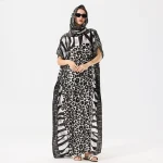 Robe Maxi d&rsquo;été bohème pour femmes, imprimé léopard, en soie, surdimensionnée, vêtements pour femmes africaines, dubaï Dashiki Abaya