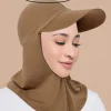mode musulmane couverture complète bonnet hijab avec visière prêt à porter visière modeste sous écharpe bonnet couleur unie turban casquette
