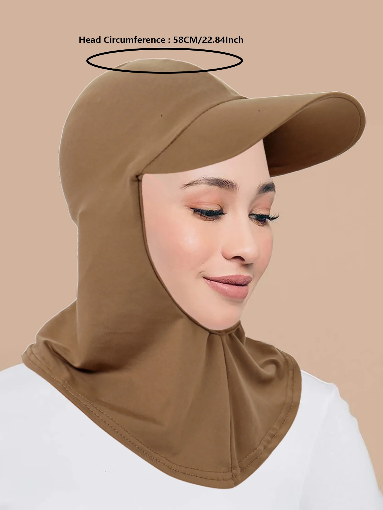 mode musulmane couverture complète bonnet hijab avec visière prêt à porter visière modeste sous écharpe bonnet couleur unie turban casquette