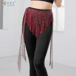 Ceinture de danse du ventre pour femmes, écharpe triangulaire à pampilles, accessoires de compétition pour enfants et adultes, ceintures d&rsquo;entraînement pour filles, chaîne de taille