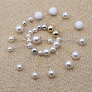 Broches à double perle en fibre de phosphore pour femmes, épingle à robe pull, épingles de sûreté, bijoux de cheminée, 1 PC