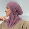 femmes musulmanes amira sous écharpe écharpe instantanée jersey hijab foulard islamique bonnet tirer sur la tête enveloppement cravate arrière tête cou couverture chapeau