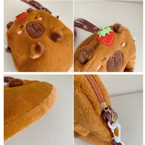 Sac à bandoulière en peluche Capybara de grande capacité, sac à main Capybara de dessin animé, sac à main unisexe