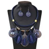 ensemble de bijoux multicouches incrustés de strass, collier africain en cristal, boucles d'oreilles, tissé à la main, exagération, ensemble de bijoux pour femmes