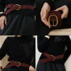 ceinture élégante en cuir suédé pour femmes, boucle en métal, taille haute, classique, vintage, large ceinture pour robe, jean et manteaux