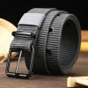 Ceinture pour hommes ceinture en cuir avec boucle ardillon en toile poreuse ceinture de sport de plein air ceinture à œillets tendance pour femmes avec ceinture en jean pour hommes femmes