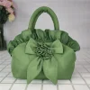 lolita fleurs femmes nœud sac fermeture éclair doux gothique sac à main couleur unie avec poignée dames sac à main été