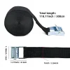 sangles de chargement de ceinture d'arrimage à boucle de 2m pour voiture moto vélo avec corde de remorquage à boucle en métal ceinture à cliquet solide pour sac à bagages