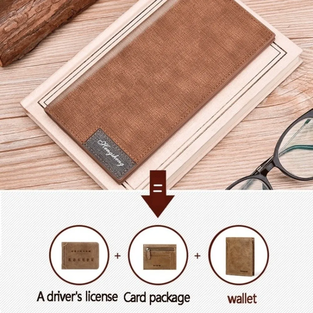Élégant mâle longue fermeture éclair portefeuille angleterre style grande capacité pochette d'affaires anti vol multi fente pour carte porte carte d'identité hommes