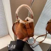 sacs pour femmes seau épaule sac à main automne hiver vintage polyvalent laine d'agneau sac à main élégant mode sac à bandoulière en gros