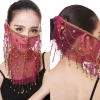 voile de danse avec perles pour femmes, rideau de visage à pampilles