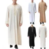 Mode musulmane hommes Jubba Thobes arabe Pakistan dubaï caftan Abaya Robes vêtements islamiques arabie saoudite noir longue robe chemisier