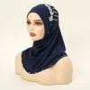 gros ramadan islamique musulman sous écharpe perles florales femmes voile hijab cou couverture foulards femmes musulmanes écharpe turbans