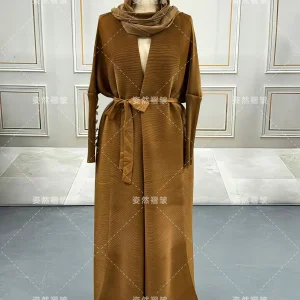 Abaya Ramadan 2025 pour les femmes de luxe décontracté élégant à manches longues manteau robes mode femme soirée Cardigan Eid Abaya Gate