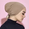 turban musulman en mousseline de soie pour femmes, bonnet doux, hijab intérieur, sous écharpe islamique, écharpe de sauna