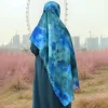 hijab en mousseline de soie imprimé pour femmes, foulard teint par nouage dégradé, longue écharpe, design nouveauté, tippet fin, châle en mousseline de soie florale islamique, nouvelle collection