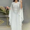 abayas de luxe en mousseline de soie pour femme, boubou, robe musulmane, caftan marocain, djellaba pour ixde mariage, 2022
