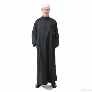 Robe longue arabe saoudienne pour hommes musulmans Abaya Islam hommes Jubba Thobe Daffah Dishdasha vêtements traditionnels caftan Robe Djellaba