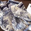 foulard carré en soie pour femmes, foulard de luxe imprimé floral, bandeau en satin doux, sac à mains, ruban, hijab, bandeau, nouvelle collection