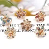 pince à cheveux en forme de fleur en strass, petite griffe en cristal, épingles à cheveux brillantes, accessoires pour cheveux de mariage, ornement de couvre chef