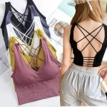 Soutien-gorge de sport dos croisé pour femme, haut push-up sexy, respirant, athlétique, course à pied, gym, nouvelle collection