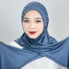 foulard femme pratique pull casquette perle écharpe malais châle femme couleur unie foulard